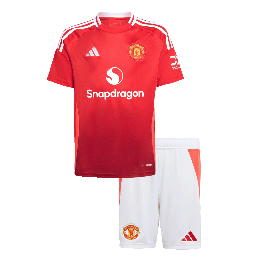 Manchester United Home Kids Soccer Jerseys Kit 2024/25